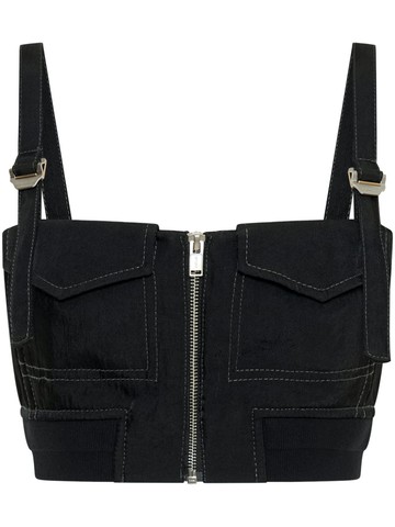 Dion Lee - sleeveless cropped bustier top - women - Polyamide - 8 - Black