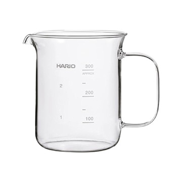 HARIO 日本耐熱玻璃刻度量杯-燒杯造型-附手把-300ml-日本製(BV-300)