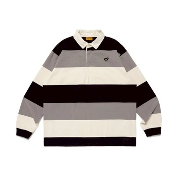 AirRoom 正品現貨 2025AW HUMAN MADE RUGBY SHIRT 條紋 左胸 愛心 長袖 POLO衫