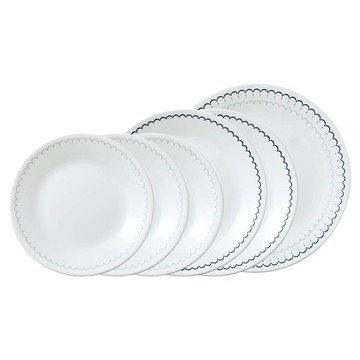 Corelle Brands 康寧餐具 圓平盤6件組  典雅蕾絲  1組  圓平盤 10吋 + 8吋 2個 + 6吋 3個
