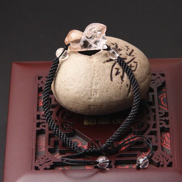 正品 天然水晶羊手鏈 小羊手鏈生肖水晶羊手串風水轉運水晶羊手鏈1入