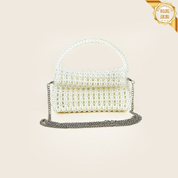 【手工編織】珍珠鏈條包 斜挎包 手提包 法式小眾包 編織包 腋下包 韓國ins風 手工成品 珍珠裝飾 通勤約會百搭