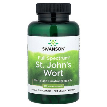 Swanson Vitamins, Full Spectrum® 聖約翰草，375 毫克，120 粒全素膠囊