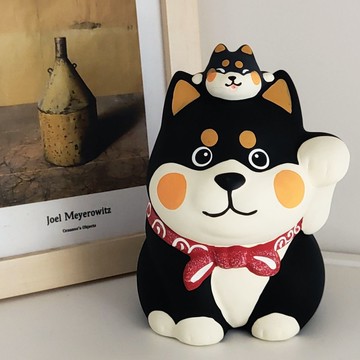 免運開發票 存錢罐 儲錢罐 龍虎作小狗新款存錢罐陶瓷生日禮物柴犬喬遷送禮家居客廳招財擺件 八折下殺ly13h