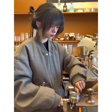 威爾士親王格bomber夾克棉服男女秋冬季cleanfit老錢風廓形外套潮