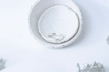 原礦切面純銀戒指