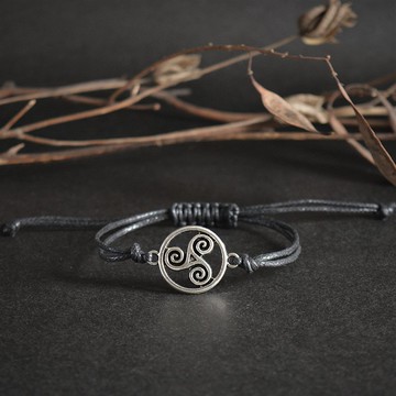 Triskelion 黑色手鍊 Triskele 男士女士手鍊 Witchcraft 首飾