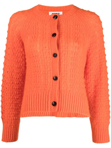 YMC - Foxtail cable-knit cardigan - women - Acrylic/Polyamide - XS - Orange