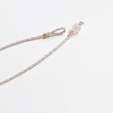 粉晶四股編超細蠟線編織手環( 粉紅+淺綠)