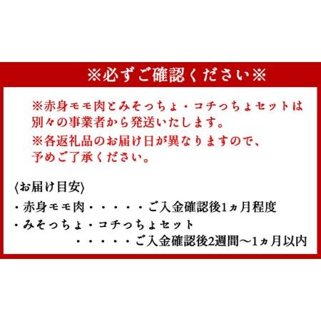 ふるさと納税 黒毛和牛赤身モモ肉 焼肉用 1kg みそっちょ・コチっちょ セット 鹿児島県天城町