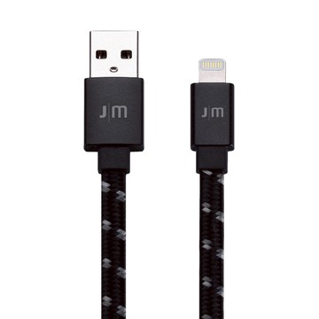 Just Mobile | AluCable™ Flat [Braided] 鋁質傳輸編織扁線 繁星黑 DC-268BBK