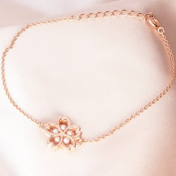 HK180~ 925銀櫻花造型手鏈