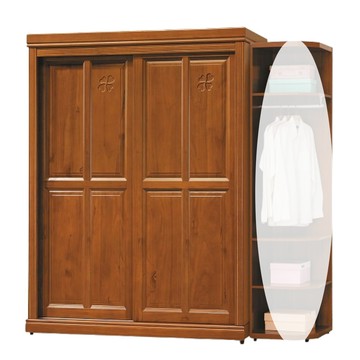 【MUNA 家居】紐松幸運草柚木色4.3X7尺衣櫥