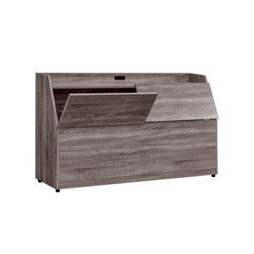 傢俱工場-吉米 防潮全木心板 插座收納床頭箱 - 雙人5尺古橡