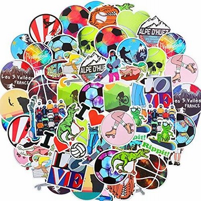 100 Pieces Football Sports Stickers for Laptop Vinyl Sports Decals Waterpro