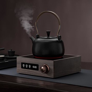 六道胡桃木茶爐電陶爐煮茶器家用小型電磁爐煮茶壺電熱爐玻璃靜音