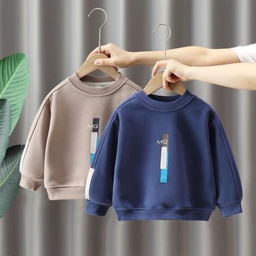 兒童一體絨衛衣秋冬裝2025新款男童加絨上衣寶寶冬季痞帥打底衫潮