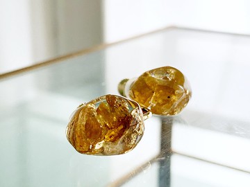 [中性] 帶有希望寶石字樣的電氣石，單耳針/耳夾[十月生日石]