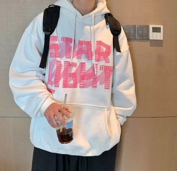 日系星光STAR LIGHT落肩連帽大學TEE 刷絨衛衣