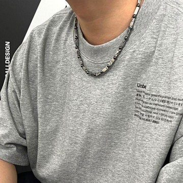 網友狂推💬原創設計款石拼接串珠男士項鍊女小衆設計冷淡高級感項鍊情侶款5KNU