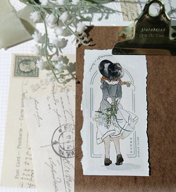 穆妮的午後 西洋少女 水彩塩顏繪畫 PET 和紙膠帶 10米卷 台灣製