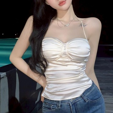 純欲風掛脖小吊帶背心女內搭夏季外穿性感辣妹抹胸短款打底上衣潮