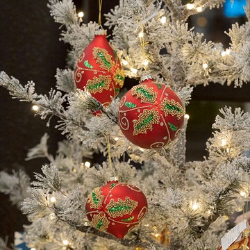 比利時Goodwill 玻璃聖誕掛飾三入組 紅色歲末