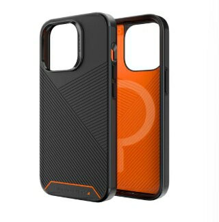 J~ Gear4 iPhone 13 Pro 6.1吋 D3O Denali Snap 迪納利-抗菌頂級軍規5米防摔保護殼(黑橘條紋磁吸款)