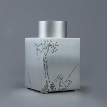 錫罐錫茶葉罐手刻大中小號便攜禮品茶具金屬密封醒茶罐