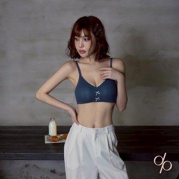 【DEPIC】棉感美型柔軟包覆無鋼圈內衣-無褲(深藍)｜dp select