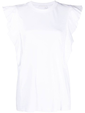 Chloé - gathered-detail sleeveless top - women - Cotton - S - White