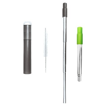 感恩使者 不鏽鋼伸縮環保吸管 附收納盒 吸管刷 吸嘴套 ZHCN2434-G 綠色  1入  1組
