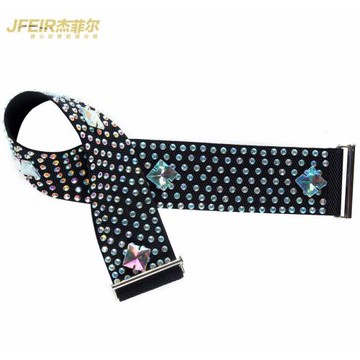 拉丁舞配件女成人腰帶爆鉆腰封 兒童拉丁舞燙鉆腰帶表演束腰裝飾