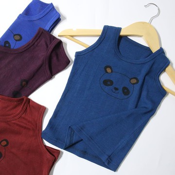 100%美利奴兒羊毛嬰兒夏季男童女童背心夏裝簡約薄款無袖純色上衣