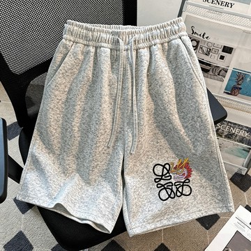 【鹿向南】短褲 美式短褲 高腰短褲 印花短褲 鬆緊短褲 5分褲 純棉短褲 夏天短褲 彈性短褲 寬鬆短褲 ins風短褲