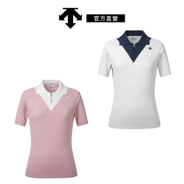 【DESCENTE GOLF】女士 高爾夫球POLO衫 有領針織短袖上衣-兩色可選 現貨