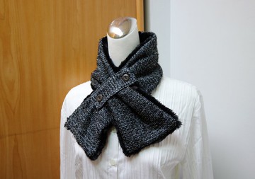 可調式短圍巾.scarf 保暖圍脖 雙面雙色 大人.小孩均適用