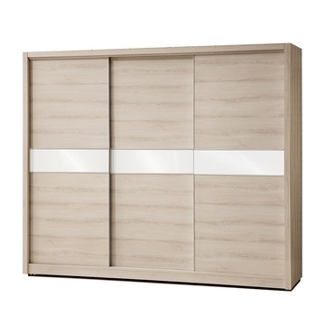 【唯熙傢俱】馬可橡木白8x7尺滑門衣櫃