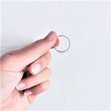 │簡約│旋轉泡泡 • 極細戒指 • 純銀尾戒 •設計師原創