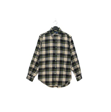 Back to Green-品牌襯衫 Polo黑白格線交織LP-32//vintage shirt
