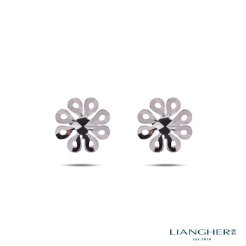 【良和珠寶】小花白金耳環 純白金耳環 白金耳環 PT950白金鉑金