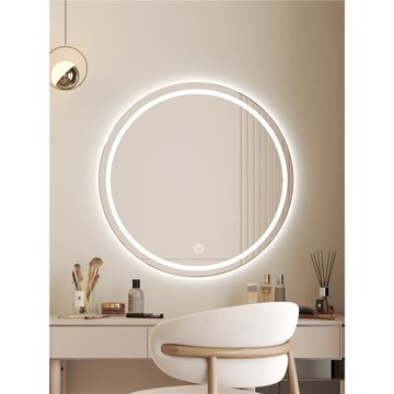 簡約現代led帶燈化妝鏡主臥臺式桌面專用梳妝鏡上墻壁掛大號鏡子