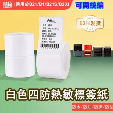 台灣公司貨 精臣標籤B21pro B21S B31 B1 K3 B4 標籤紙 白色標籤紙 純白系列貼紙 防水防油 姓名貼
