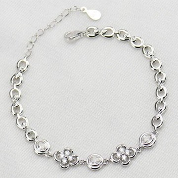 925純銀手鍊鑲鑽手環-優雅清新時尚百搭情人節生日禮物女飾品73ly44【獨家進口】【米蘭精品】