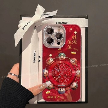 諸事順利 贈送掛繩款 自帶閃粉鏡頭膜 適用於 蘋果 17 16 15 14 13 12 11 Pro max 防摔殼