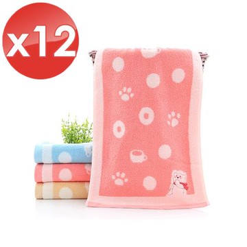 HKIL-巾專家 蓬鬆系列卡通熊毛巾-12入組