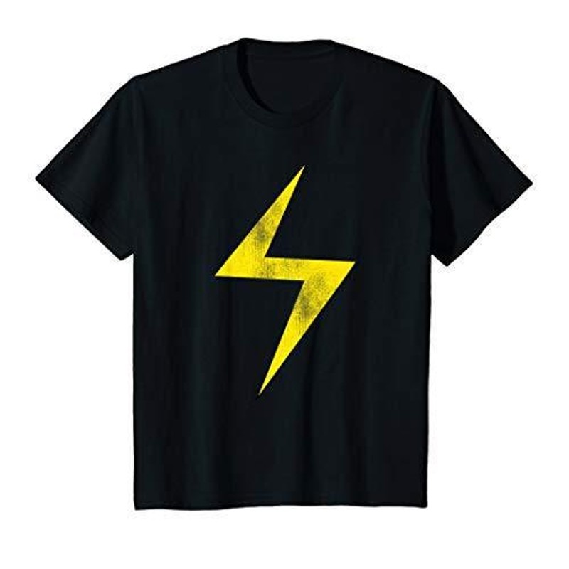 マーベル Marvel ミズ・マーベル 稲妻のアイコン 半袖Tシャツ キッズ2 【日本サイズ95相当】 ブラ | LINEブランドカタログ