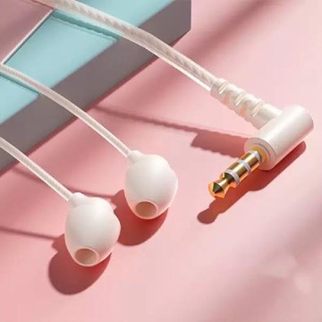 HP 惠普 DHH-1125 3.5mm接頭 入耳式 有線睡眠耳機 奶白色