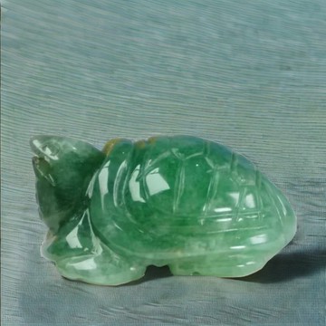 【吉祥‧長壽】綠飄花翡翠烏龜擺飾 | 天然緬甸A貨翡翠 | 送禮