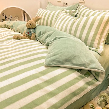 雙面加厚法蘭牛奶絨床上四件套冬季加絨床品法萊珊瑚絨面床單被套